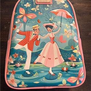 Loungefly Pink Teal Floral Mary Poppins-Inspired Backpack